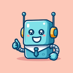 Sci-Fi Robot Mascot Character Illustration for Futuristic Automation AI Concept Technology Bot Android Digital Modern Cartoon Innovation Humanoid Virtual Vector Cyber Wireframe Transformer