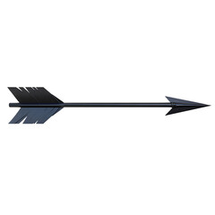 Sleek Arrow with a Modern Profile in Deep Charcoal Isolated on Transparent Background