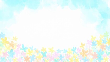 Fototapeta premium Vibrant floral background nature digital artwork colorful environment abstract viewpoint creative concept