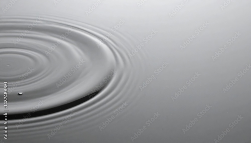 Poster creating ripples water droplet impact on calm surface nature scene minimalistic viewpoint serenity c