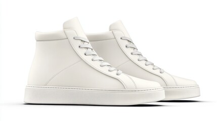 Pair of high-top sneakers angled to show both side and front profiles on a plain white backdrop