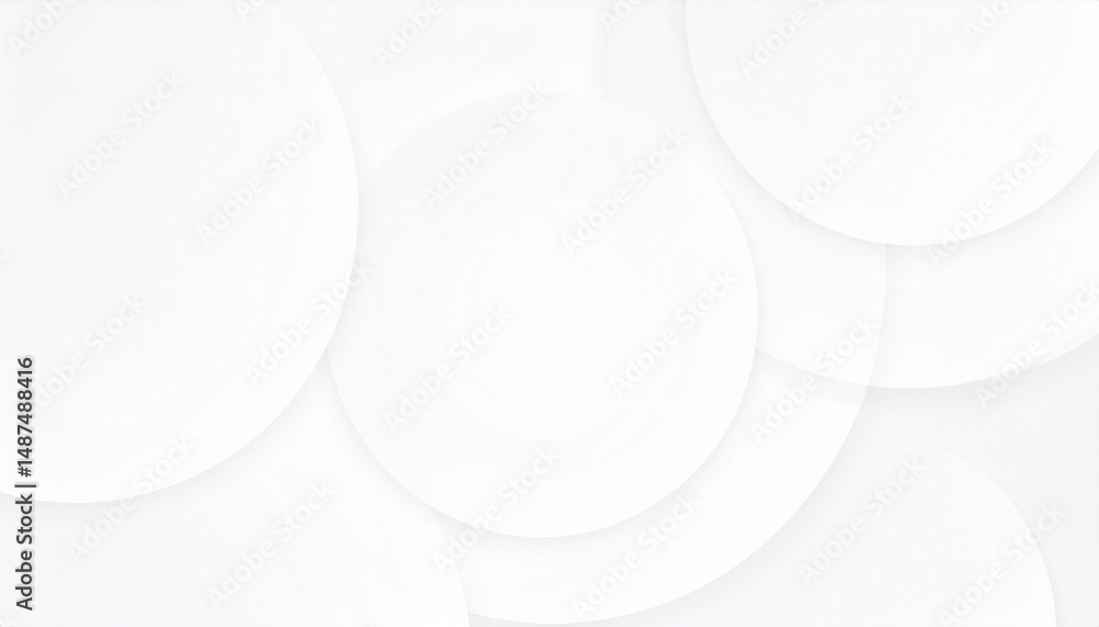 Poster abstract white circular shapes minimalist design digital art studio environment close-up view modern