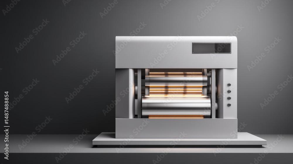Poster a modern industrial machine designed for efficient processing.