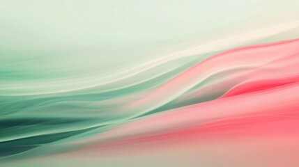 Abstract Flowing Curves in Pink and Green