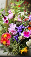 Vibrant Wildflower Bouquet: Rustic Charm and Natural Elegance