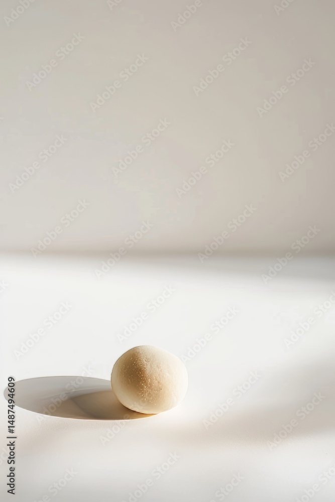 Poster abstract sphere with shadow on minimal white background