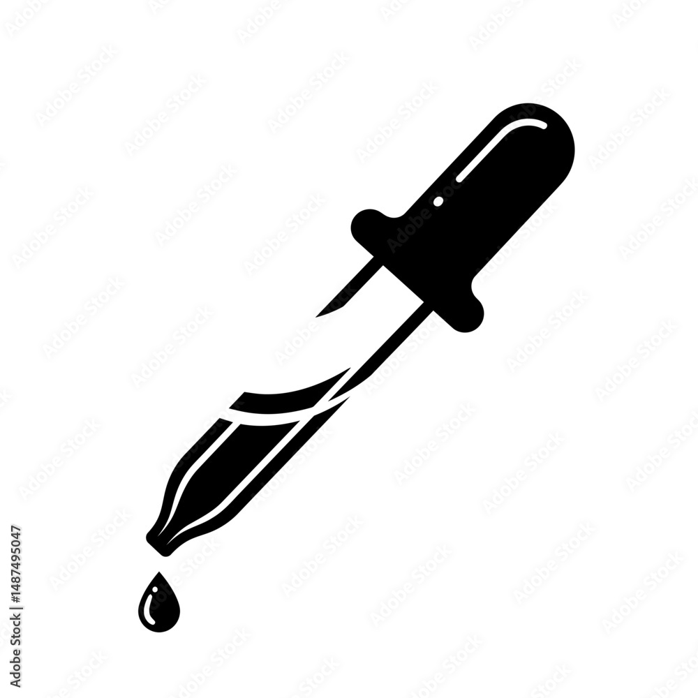 Poster precision in droplet: a close-up shot of a detailed dropper, highlighting the science in the process