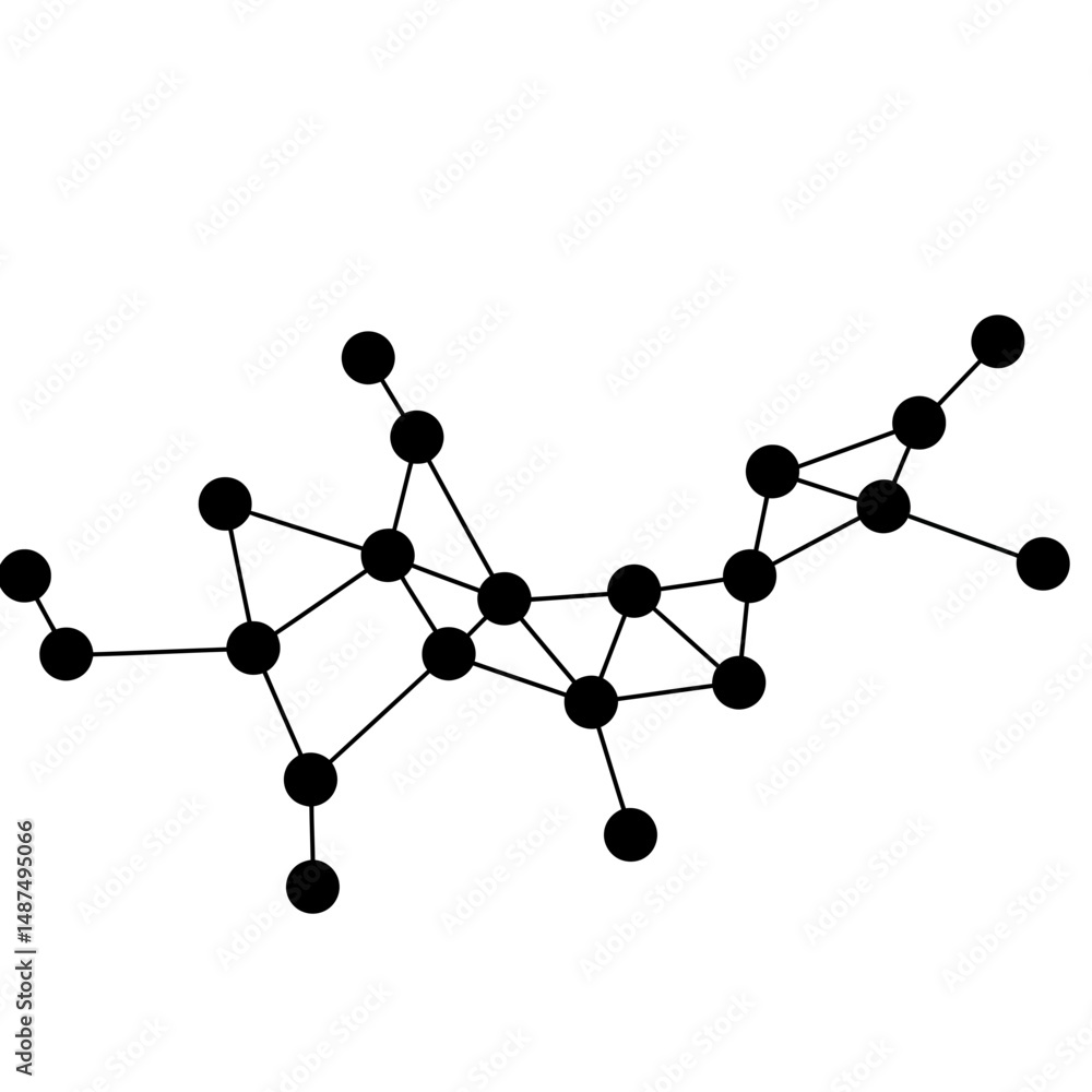 Poster network connection: a complex network of interconnected points and lines is shown, symbolizing conne