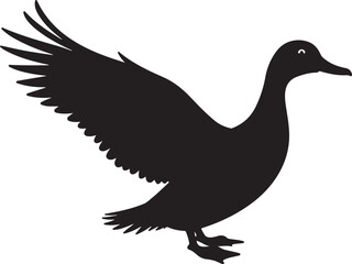 Obraz premium Flying Duck Silhouette Clipart Set