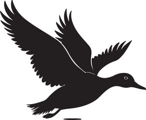 Obraz premium Flying Duck Silhouette Clipart Set