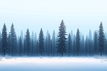Obraz premium Heavy snowfall blankets a tranquil forest creating a serene winter wonderland