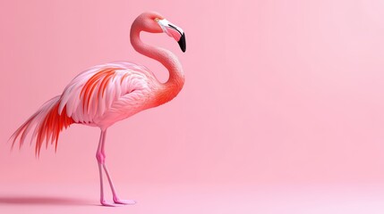 Fototapeta premium Sophisticated flamingo in a captivating pink monochrome color palette