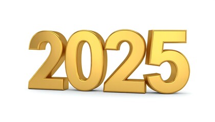Golden 2025 New Year Celebration Shiny Festive Numbers