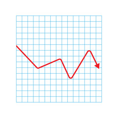 Stock icon on white background. flat style. financial market crash icon for your web site design, logo, app, UI. graph chart downtrend symbol. chart going down sign. Vector Illustration . EPS 10 . 