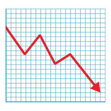 Stock icon on white background. flat style. financial market crash icon for your web site design, logo, app, UI. graph chart downtrend symbol. chart going&nbsp;down&nbsp;sign. Vector Illustration . EPS 10 . 