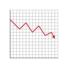 Stock icon on white background. flat style. financial market crash icon for your web site design, logo, app, UI. graph chart downtrend symbol. chart going down sign. Vector Illustration . EPS 10 . 