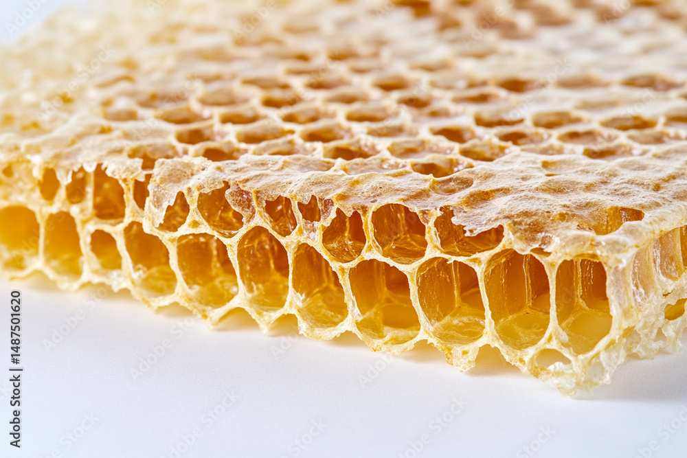 Aufkleber close-up view of honeycomb structure showing intricate patterns and natural chaos in a beehive