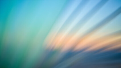 Abstract Blurred Sunset Landscape Teal, Orange, and Blue Hues