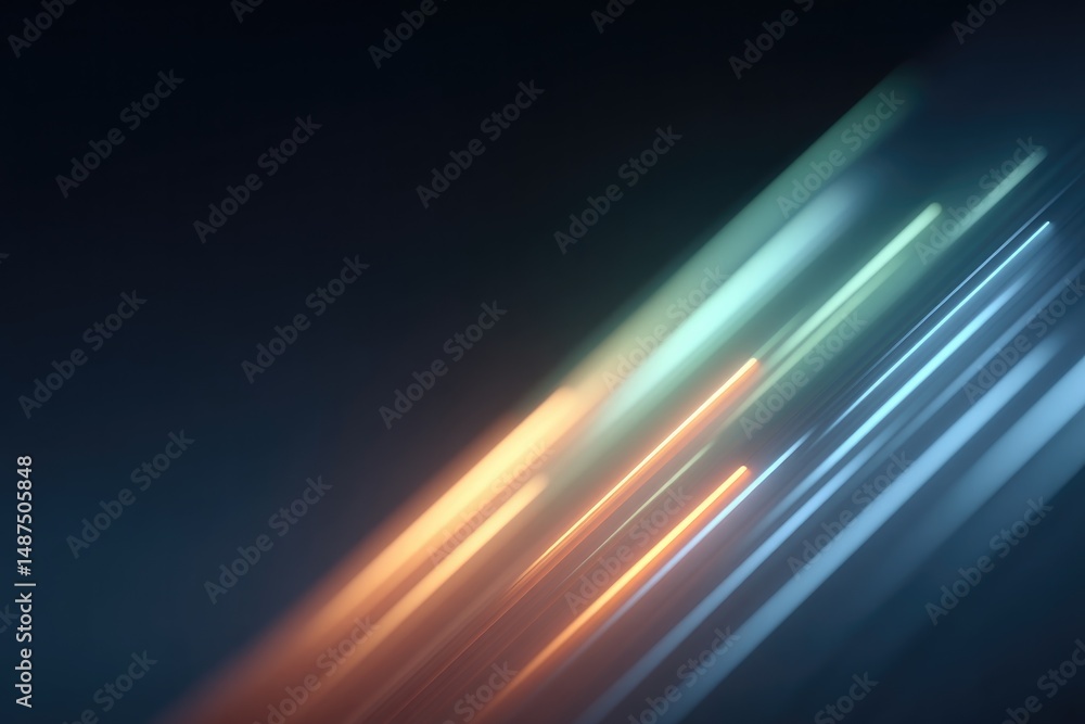 Aufkleber vibrant neon colors form abstract pattern of dynamic lines and shapes against dark background