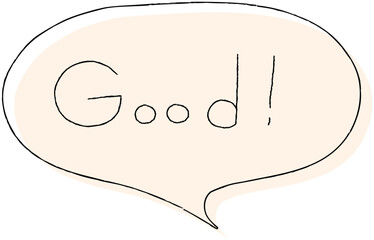 シンプルな手描きの吹き出しとGOODの文字イラスト
