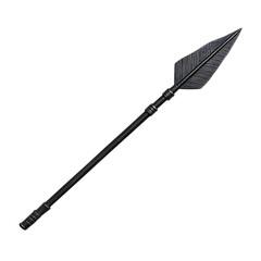 Sleek Arrow with a Modern Profile in Deep Charcoal Isolated on Transparent Background