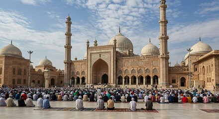 Happy Eid Mubarak Celebration with Traditional Lanterns and Festive Background