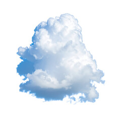Fluffy White Cloud with Blue Sky Background Ideal for Nature and Weather Illustrations and Designs