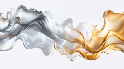 Abstract Swirls of Silver and Gold: A Luxurious Dance of Metallic Hues