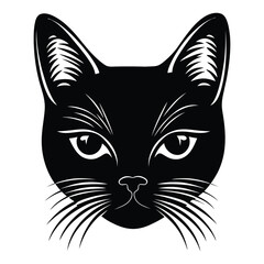 Obraz premium Cat black silhouette of simple minimal vector