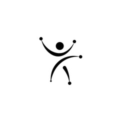 Joyful Figure in Silhouette: A simple yet evocative silhouette of a person exuding joy, arms raised in a gesture of celebration and freedom, against a clean backdrop.