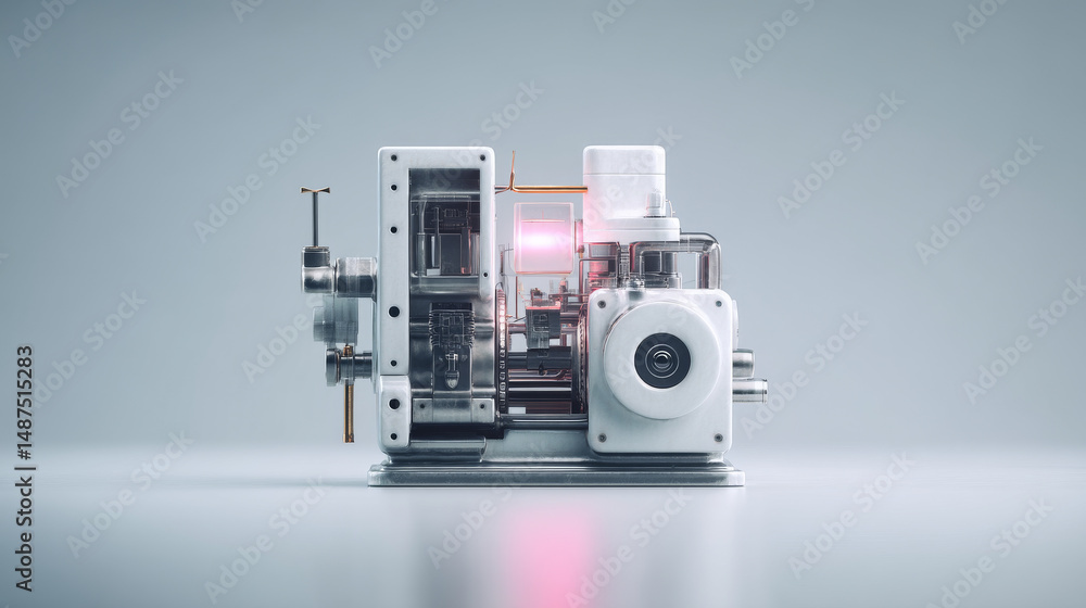 Poster advanced mechanical device showcasing intricate components and innovative design.