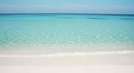 Serene Turquoise Waters Lap Gently on a Pristine White Sand Beach