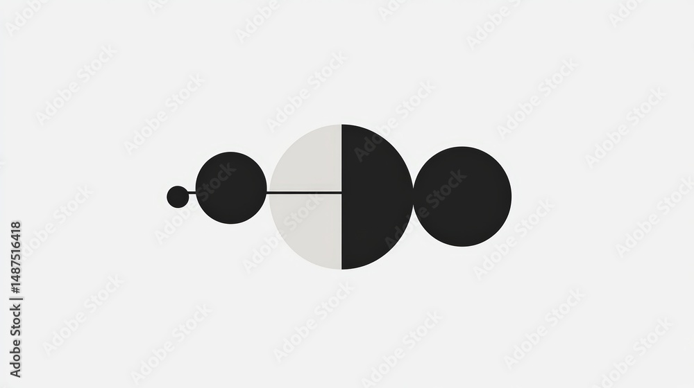 Poster symmetrical minimalistic design with intersecting circles for modern projects
