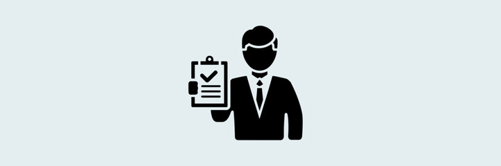 Businessman holding clipboard with checkmark &ndash; Ideal for productivity apps, HR tools, or task management visuals