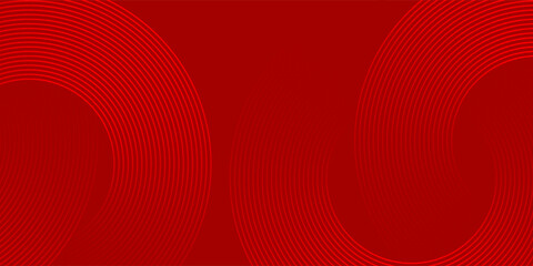 Abstract Circle red glowing geometric lines on a dark red background. Modern shiny red circle lines Backdrop. Concept of futuristic technology, for cover, poster, banner, flyer, header, website