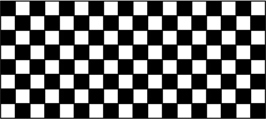 Seamless black and white checkerboard pattern featuring alternating squares in a classic grid layout. Perfect for backgrounds, racing themes, graphic design, optical illusions, and modern geometric
