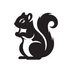 chipmunk vector silhouette clip art logo design illustration