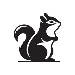 chipmunk vector silhouette clip art logo design illustration