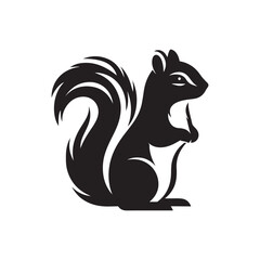 chipmunk vector silhouette clip art logo design illustration