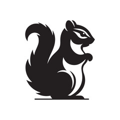 chipmunk vector silhouette clip art logo design illustration