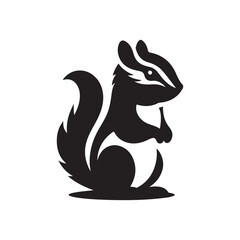 chipmunk vector silhouette clip art logo design illustration