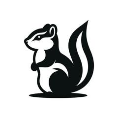 chipmunk vector silhouette clip art logo design illustration