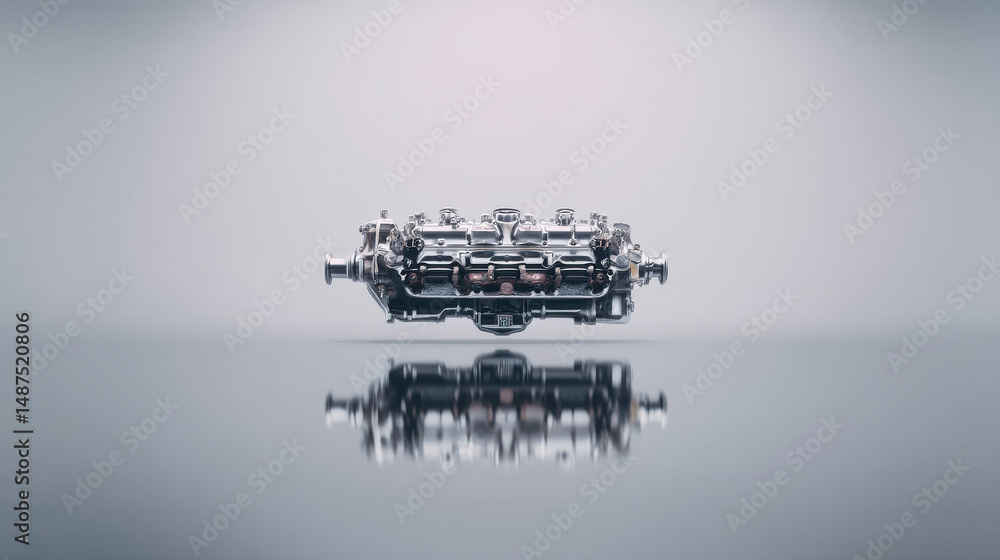 Poster close-up of a highly detailed mechanical component showcasing precision engineering.