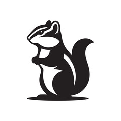 chipmunk vector silhouette clip art logo design illustration