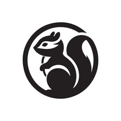 chipmunk vector silhouette clip art logo design illustration