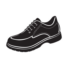 Black and white Shoe vector art silhouette.