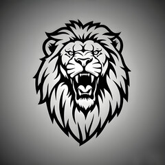 Obraz premium simple logo head of lion