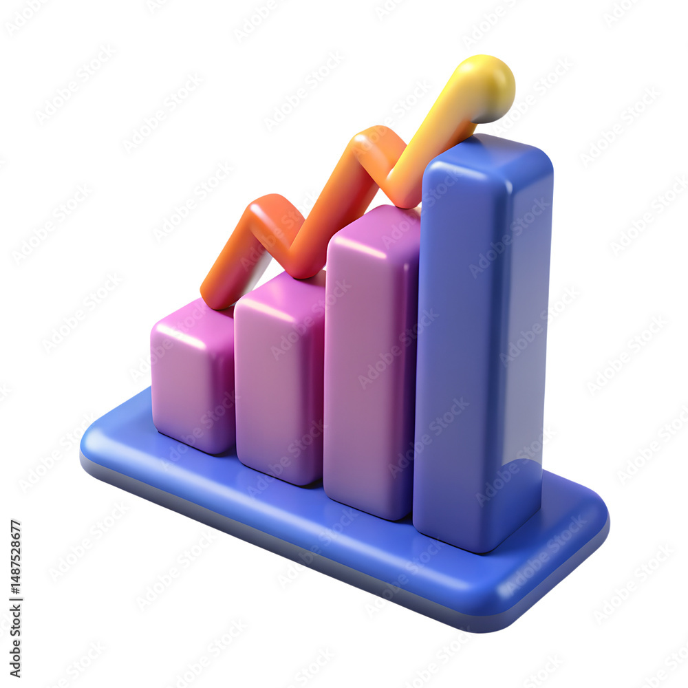 Aufkleber stylized business growth chart with upward trending line representing financial success and high qua
