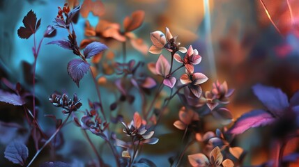 Vibrant flora with soft blurred light painting background photography