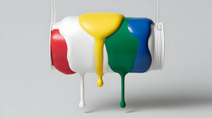 paint in bold primary colors blending and mixing naturally